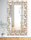 Pattern With Flowers and Birds - Traditional Mirror - Vanity Mirror