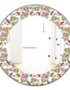 Pattern With Flowers and Birds - Traditional Mirror - Oval or Round Wall Mirror