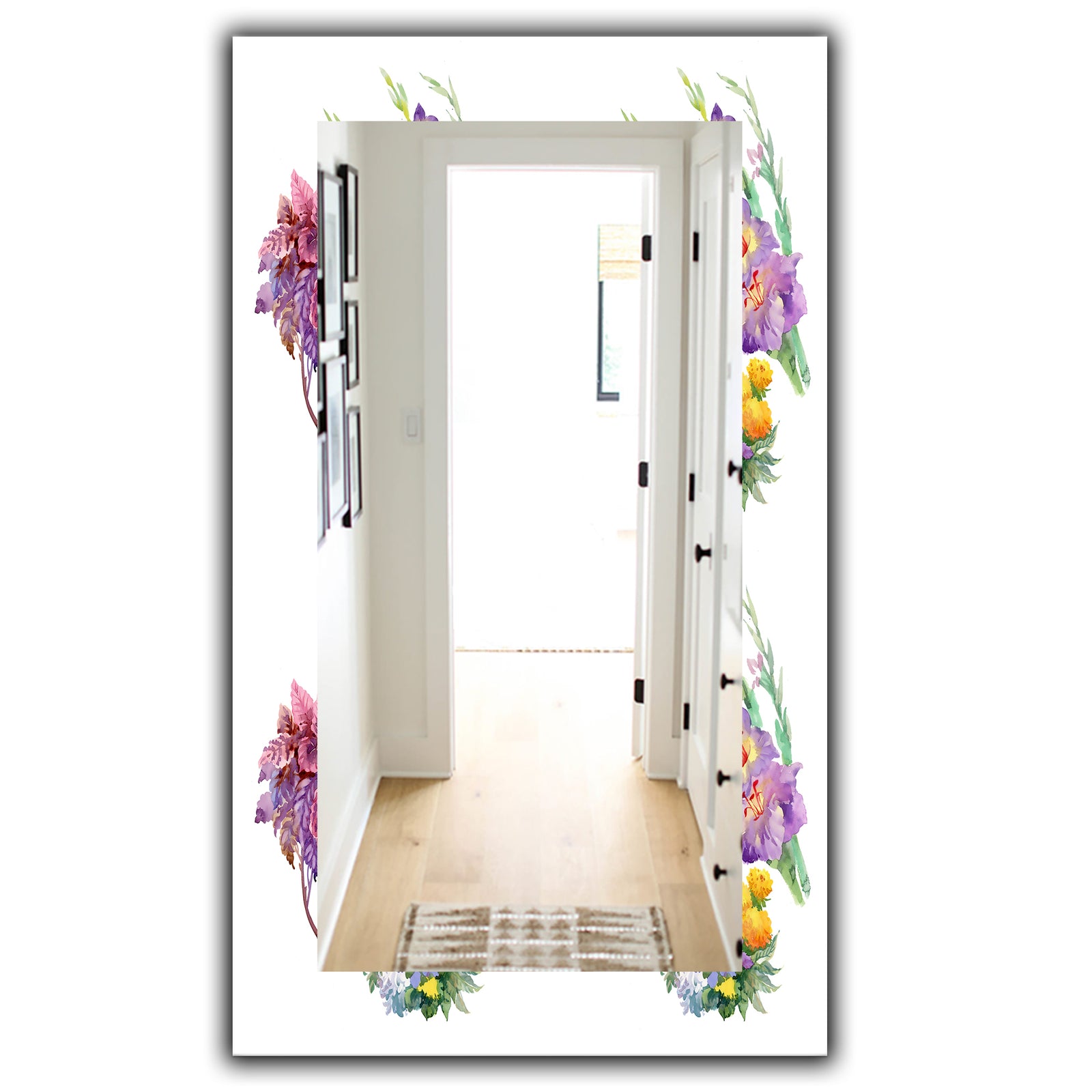 Pink Blossom 7 - Traditional Mirror - Frameless Vanity Mirror