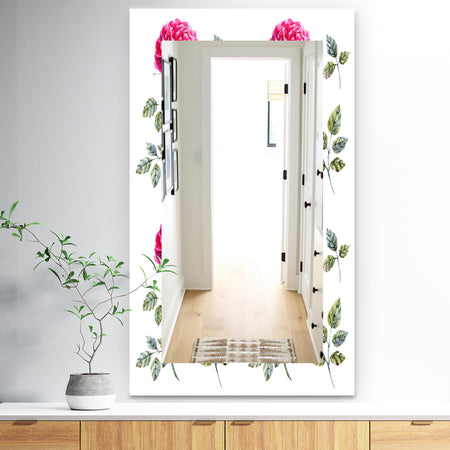 Pink Blossom 8 - Traditional Mirror - Frameless Wall Mirror