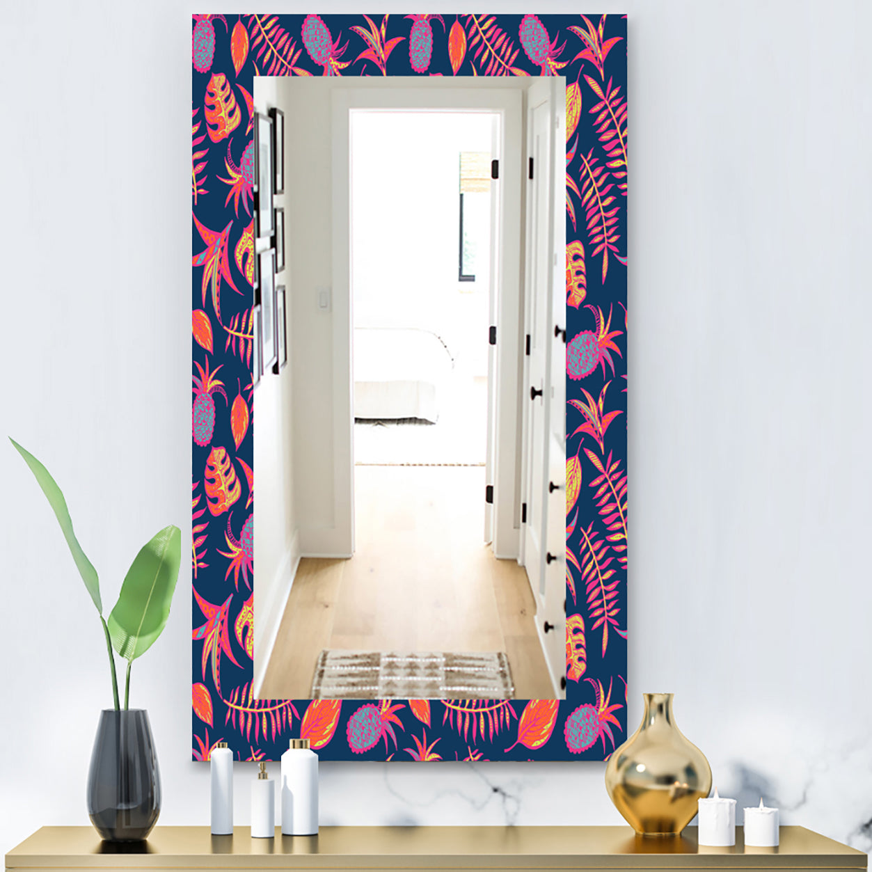 Tropical Mood Pineapple 1 - Bohemian and Eclectic Mirror - Vanity Mirror