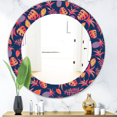 Tropical Mood Pineapple 1 - Bohemian and Eclectic Mirror - Oval or Round Wall Mirror