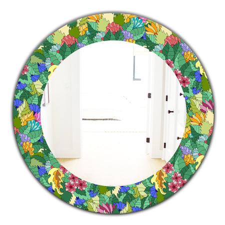 Tropical Mood Foliage 1 - Modern Mirror - Oval or Round Wall Mirror