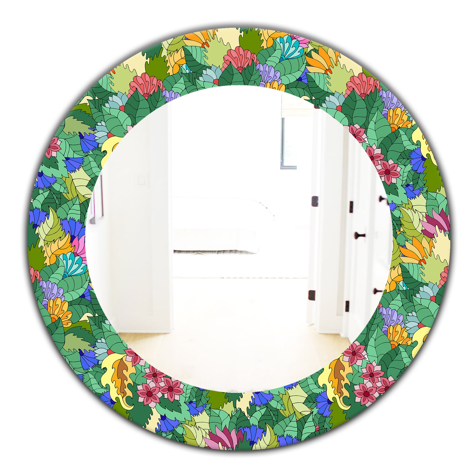 Tropical Mood Foliage 1 - Modern Mirror - Oval or Round Wall Mirror