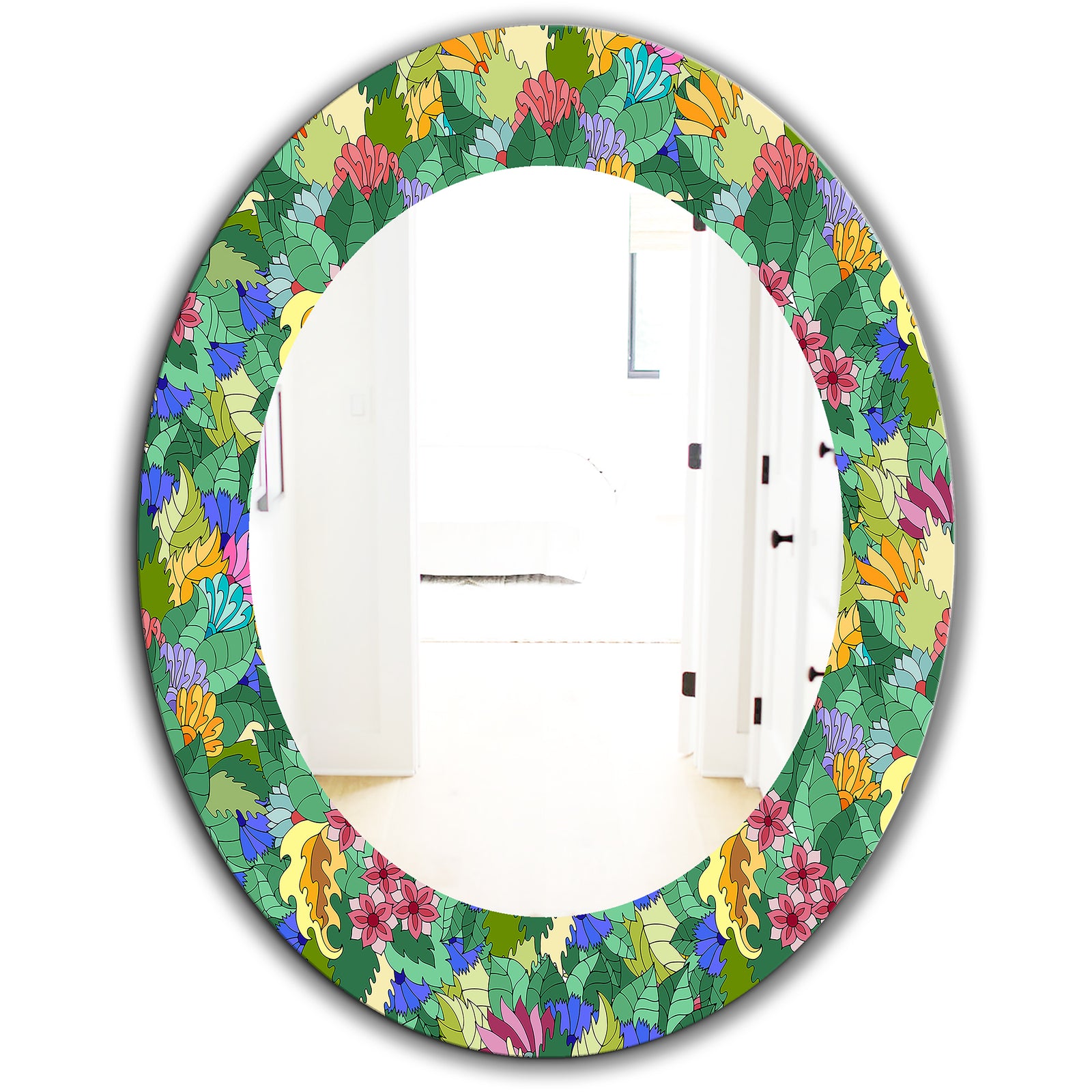 Tropical Mood Foliage 1 - Modern Mirror - Oval or Round Wall Mirror