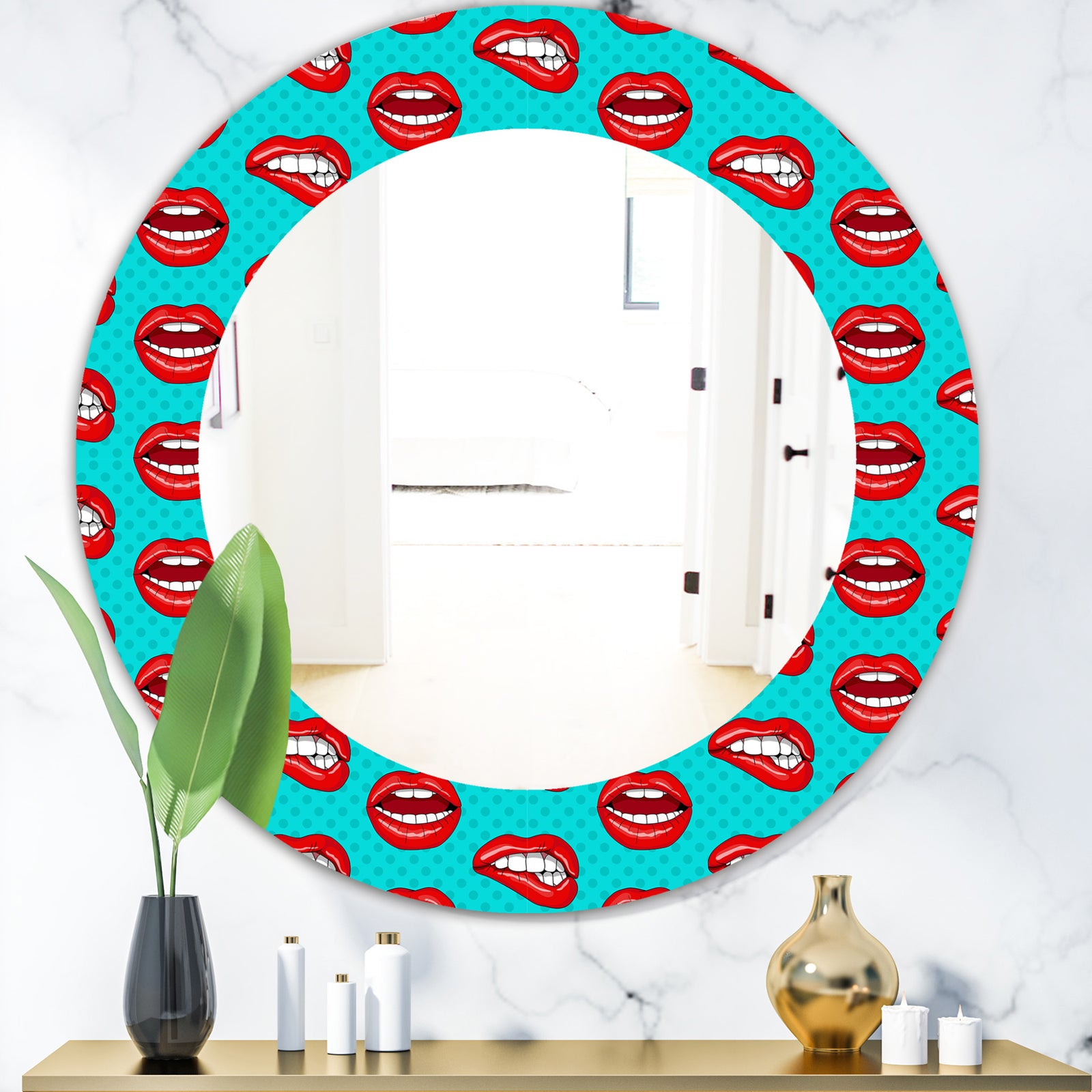 Hot Lips - Modern Mirror - Oval or Round Wall Mirror