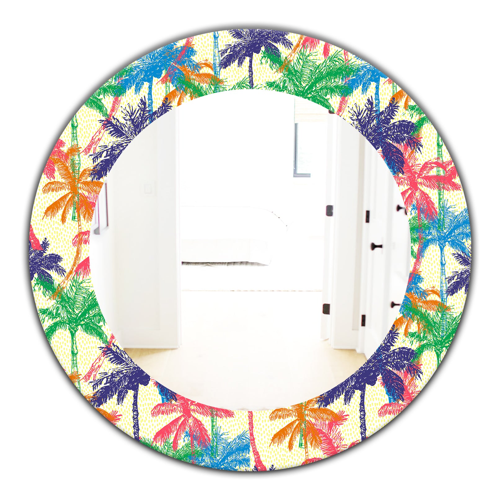 Tropical Mood Foliage 3 - Bohemian and Eclectic Mirror - Oval or Round Wall Mirror