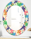 Tropical Mood Foliage 3 - Bohemian and Eclectic Mirror - Oval or Round Wall Mirror