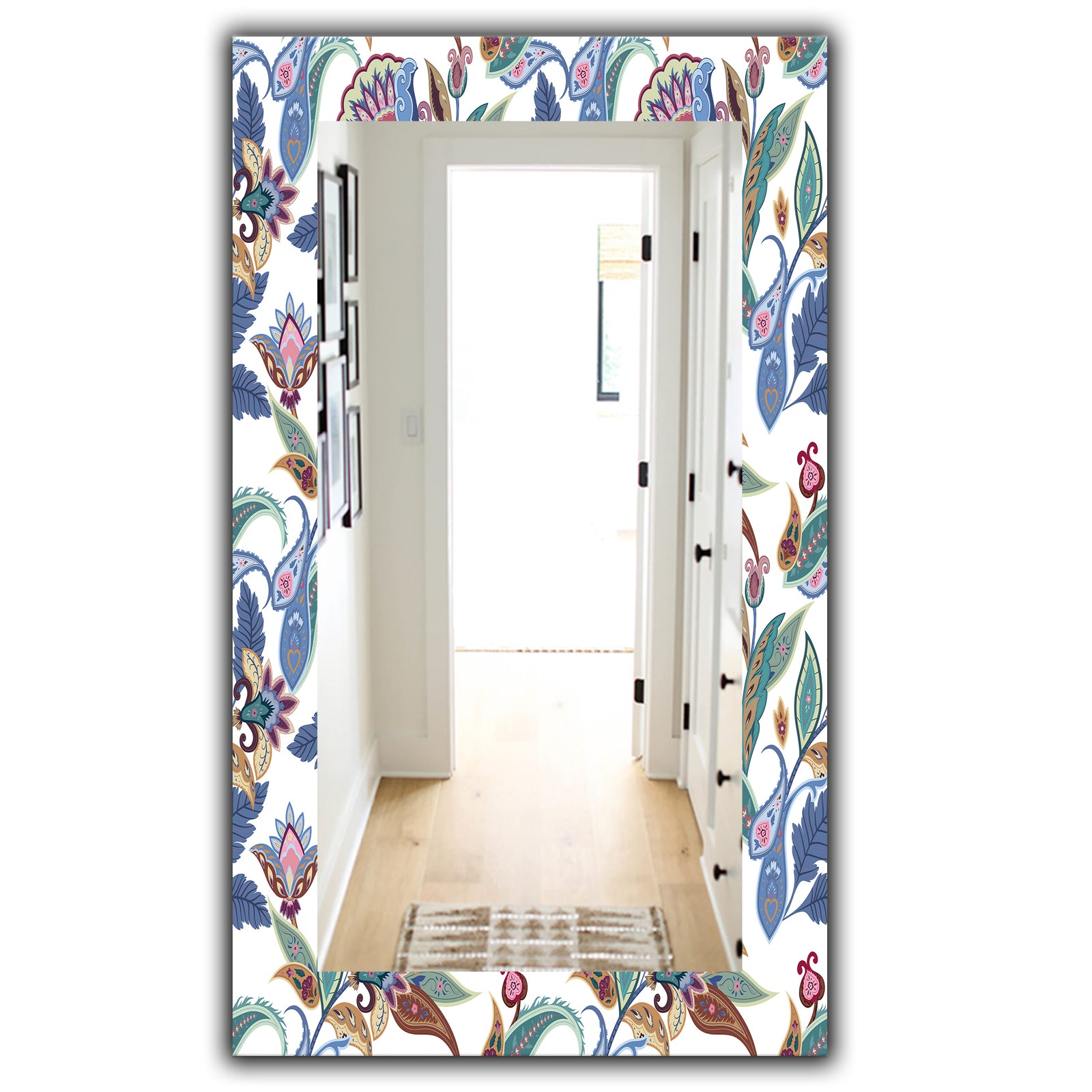 Tropical Mood Blue 1 - Bohemian and Eclectic Mirror - Vanity Mirror