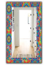 Colored Indian Ornament - Bohemian and Eclectic Mirror - Frameless Modern Wall Mirror