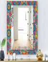 Colored Indian Ornament - Bohemian and Eclectic Mirror - Frameless Modern Wall Mirror