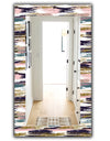 Gold Glitter Textured Brush Strokes and Stripes - Modern Mirror - Wall Mirror