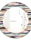 Gold Glitter Textured Brush Strokes and Stripes - Modern Mirror - Oval or Round Wall Mirror