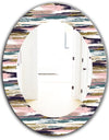 Gold Glitter Textured Brush Strokes and Stripes - Modern Mirror - Oval or Round Wall Mirror