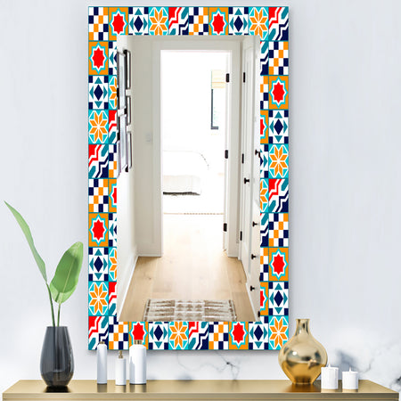 Colorful Geometric Tiles Pattern - Modern Mirror - Wall Mirror