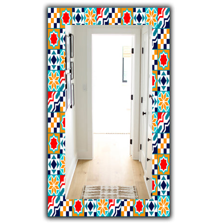 Colorful Geometric Tiles Pattern - Modern Mirror - Wall Mirror