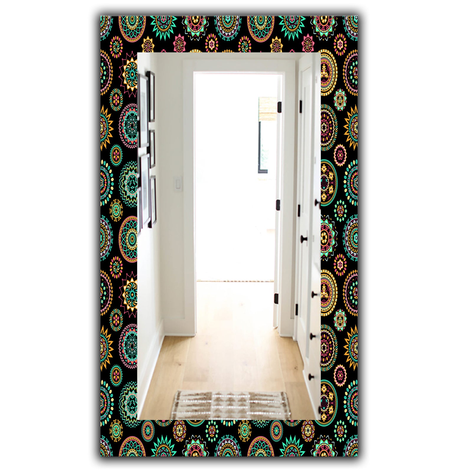 Obsidian Impressions 1 - Bohemian and Eclectic Mirror - Modern Wall Mirror