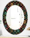 Obsidian Impressions 1 - Bohemian and Eclectic Mirror - Oval or Round Wall Mirror