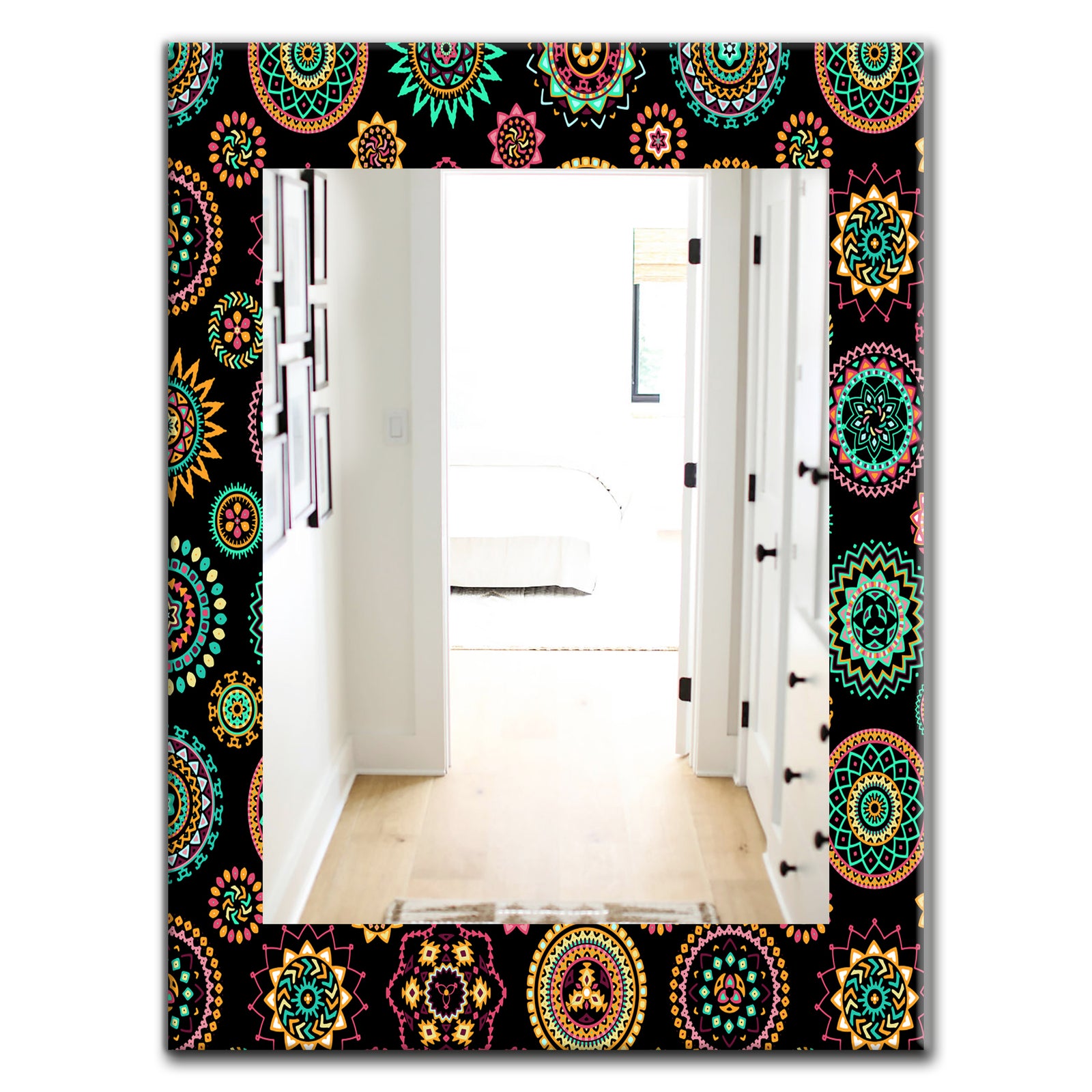 Obsidian Impressions 2 - Bohemian and Eclectic Mirror - Modern Wall Mirror