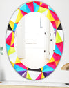 Capricious Colorfields 1 - Modern Mirror - Frameless Oval or Round Wall Mirror
