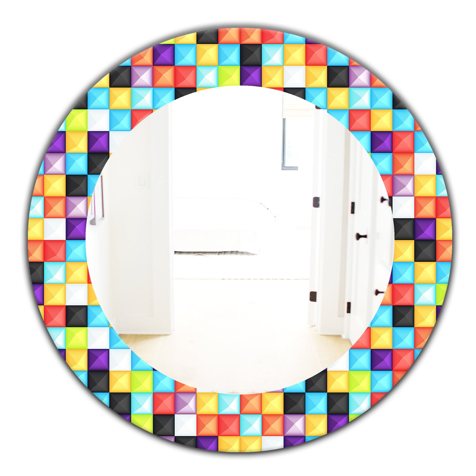 Capricious Colorfields 2 - Modern Mirror - Oval or Round Wall Mirror