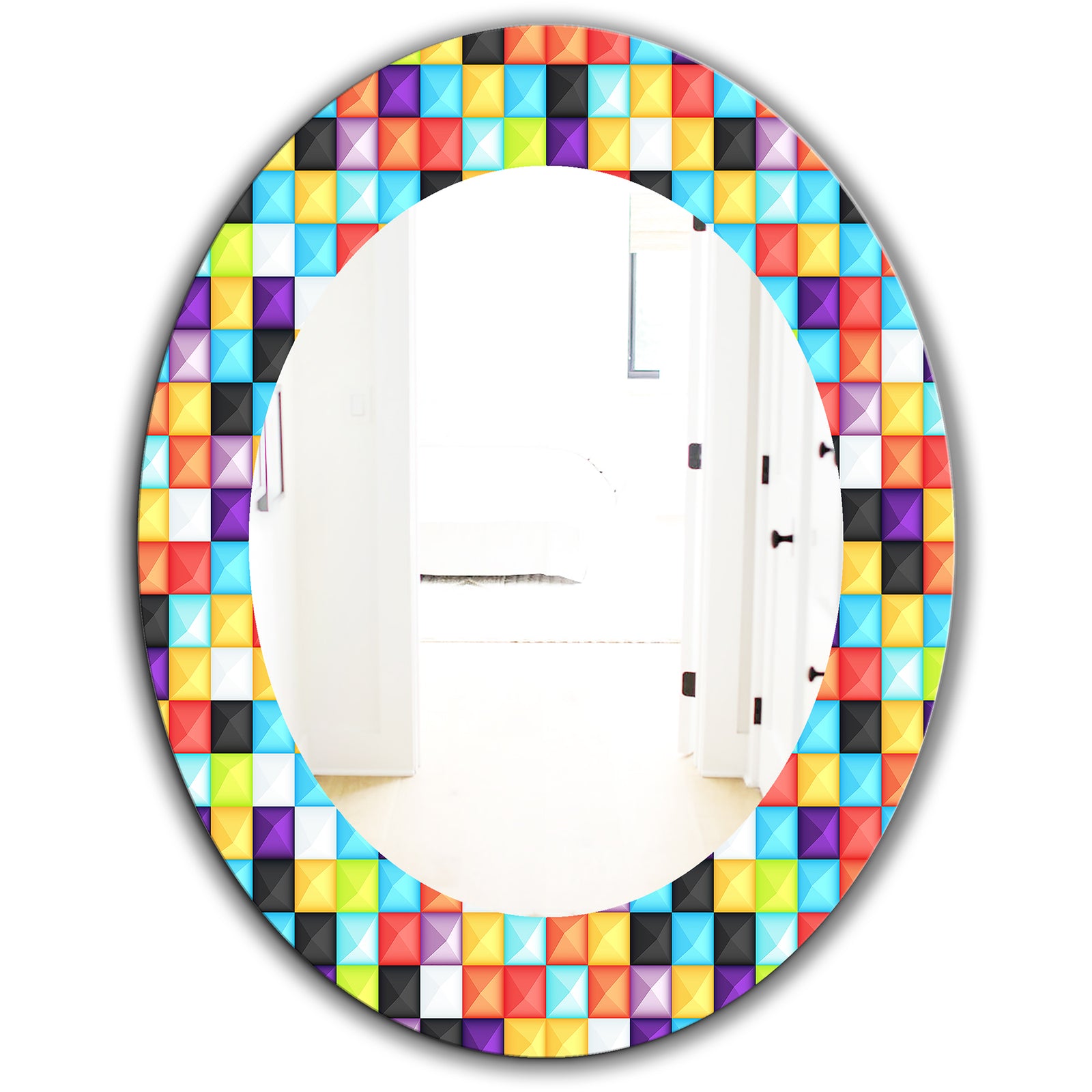 Capricious Colorfields 2 - Modern Mirror - Oval or Round Wall Mirror