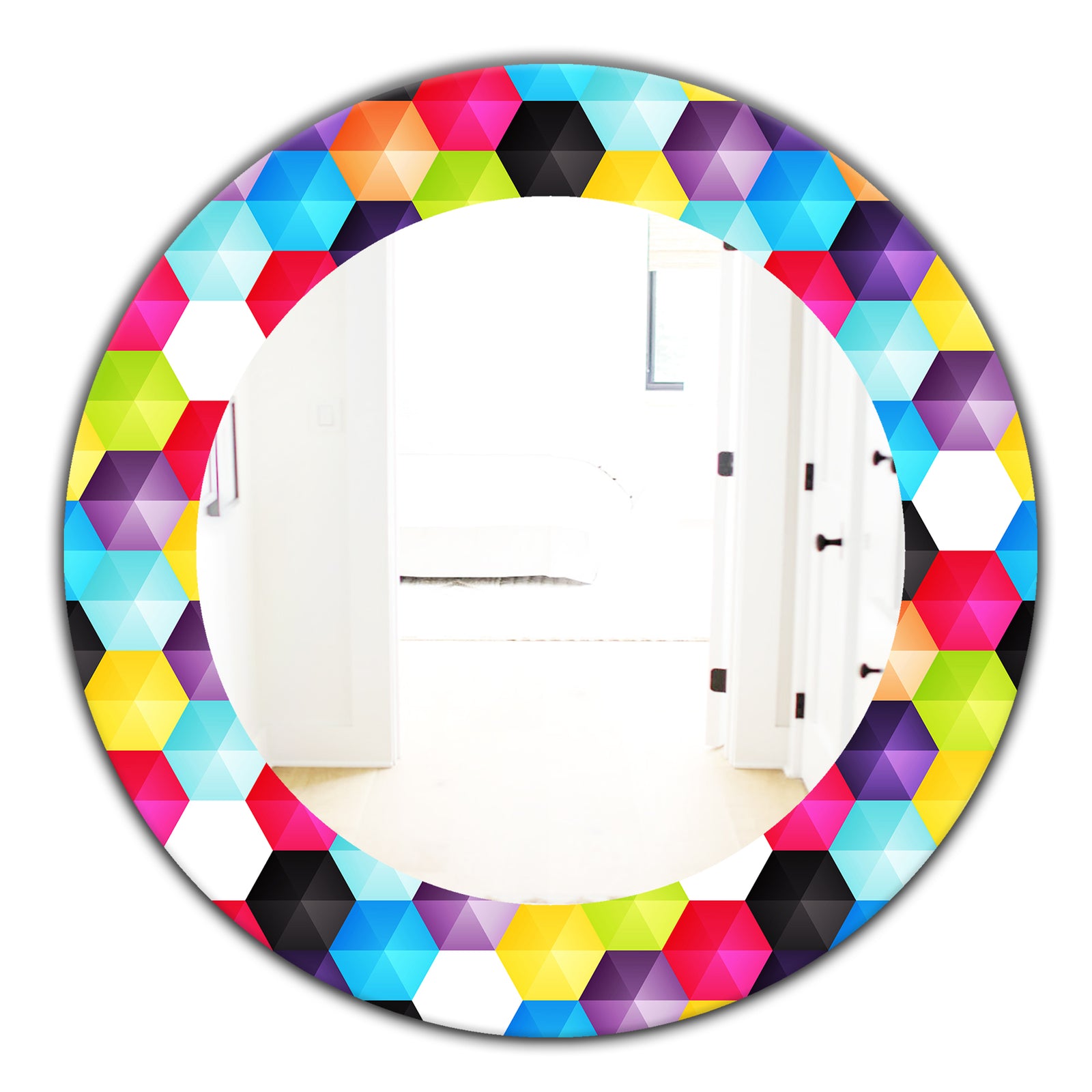 Capricious Colorfields 3 - Modern Mirror - Oval or Round Wall Mirror