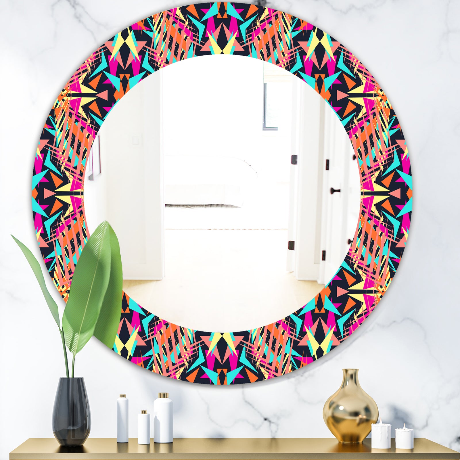 Electro Boho Color Trend - Bohemian and Eclectic Mirror - Oval or Round Wall Mirror