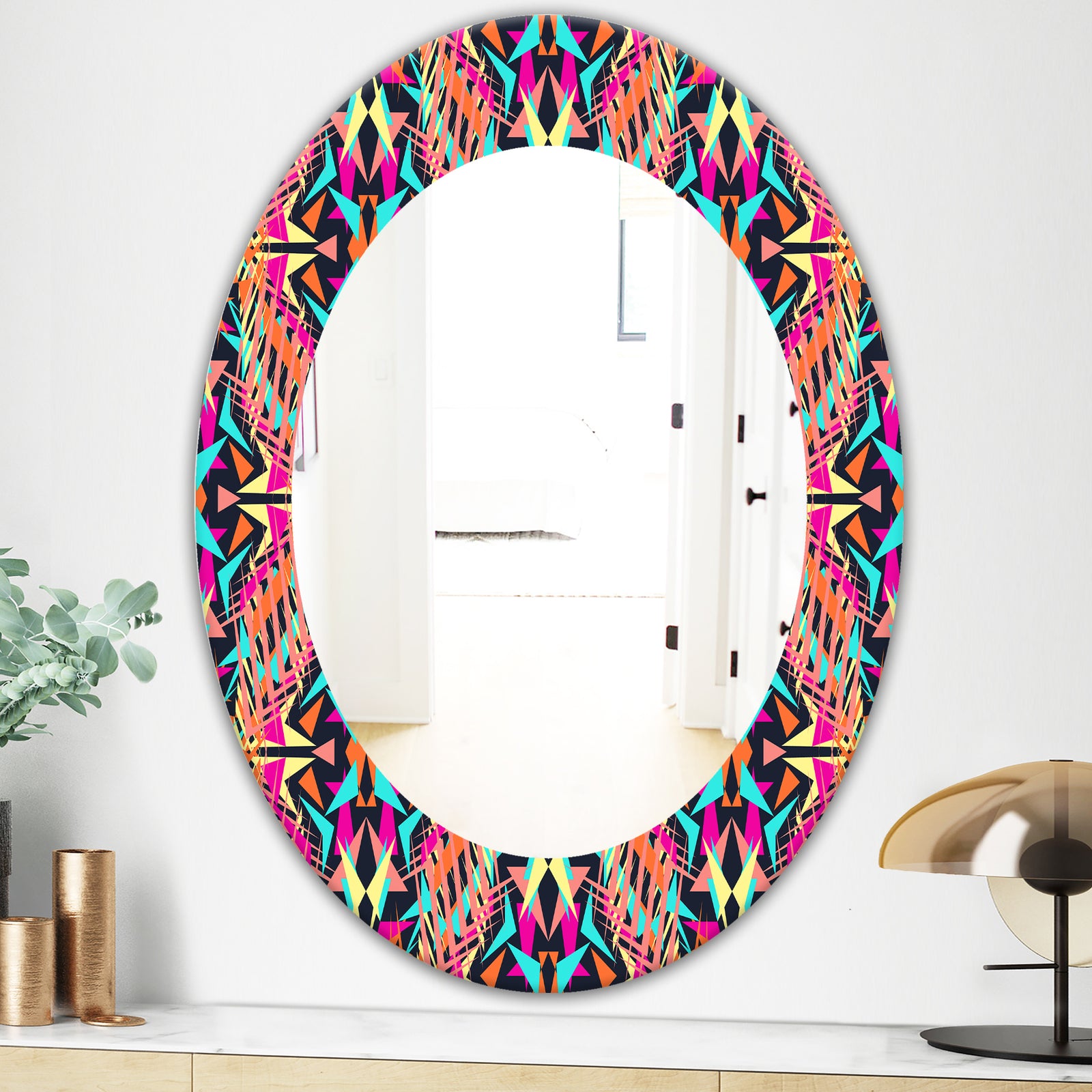 Electro Boho Color Trend - Bohemian and Eclectic Mirror - Oval or Round Wall Mirror