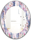 Feathers 2 - Bohemian and Eclectic Mirror - Frameless Oval or Round Vanity Mirror