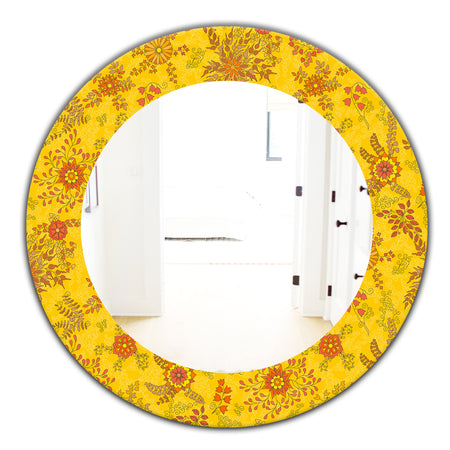 Yellow Moods 2 - Mid-Century Mirror - Oval or Round Wall Mirror