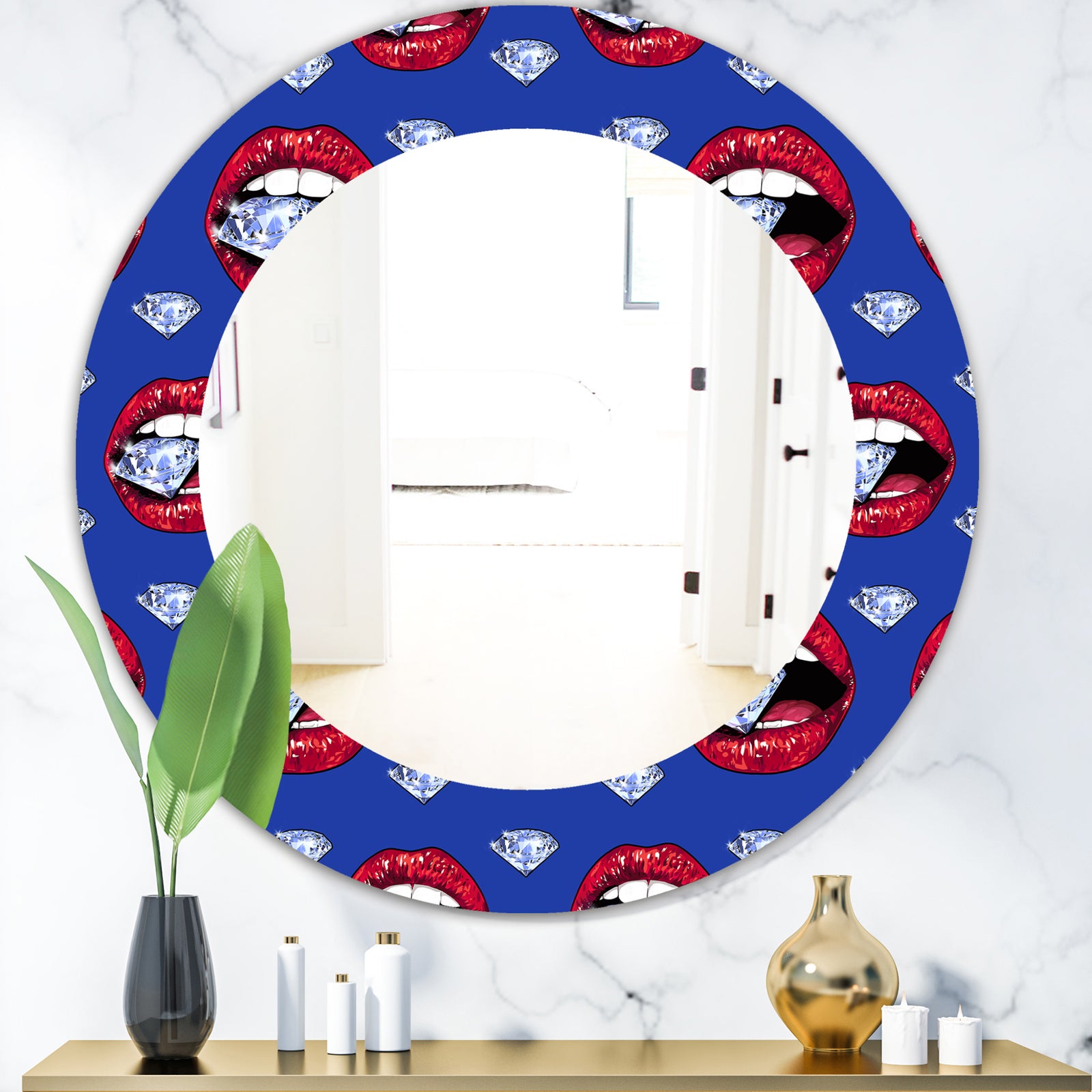 Hot Lips I - Modern Mirror - Oval or Round Wall Mirror