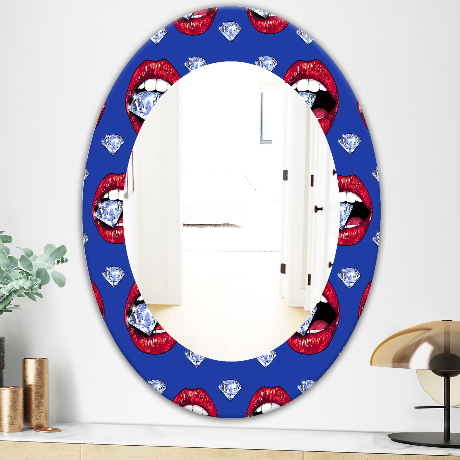 Hot Lips I - Modern Mirror - Oval or Round Wall Mirror