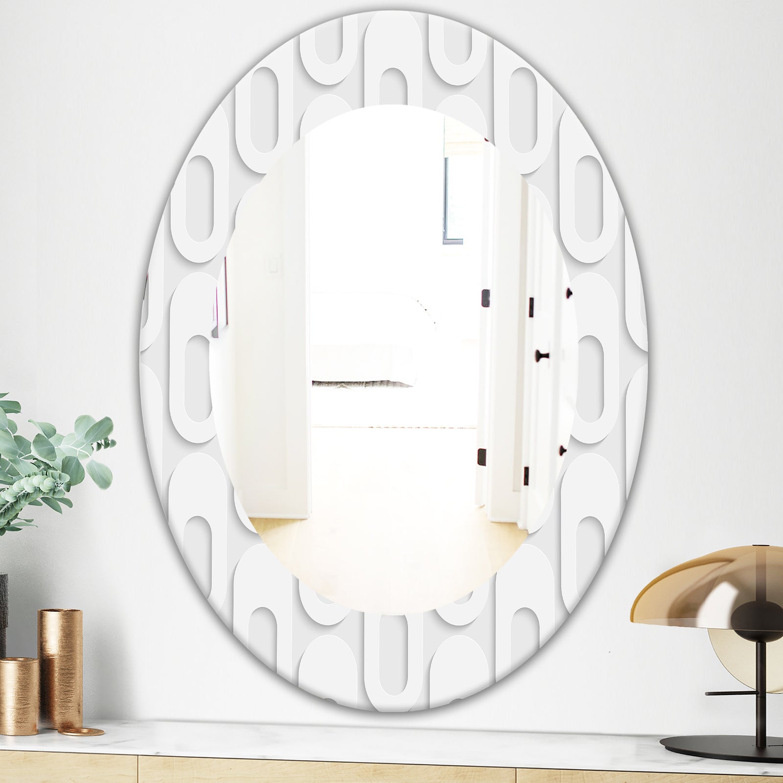 Scandinavian 3 - Mid-Century Mirror - Oval or Round Wall Mirror