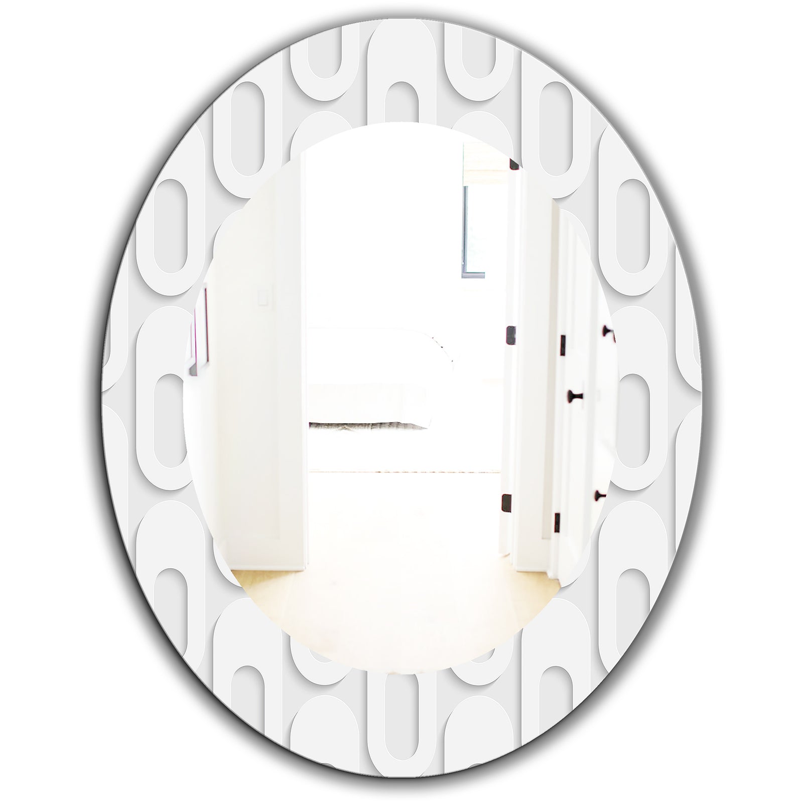 Scandinavian 3 - Mid-Century Mirror - Oval or Round Wall Mirror