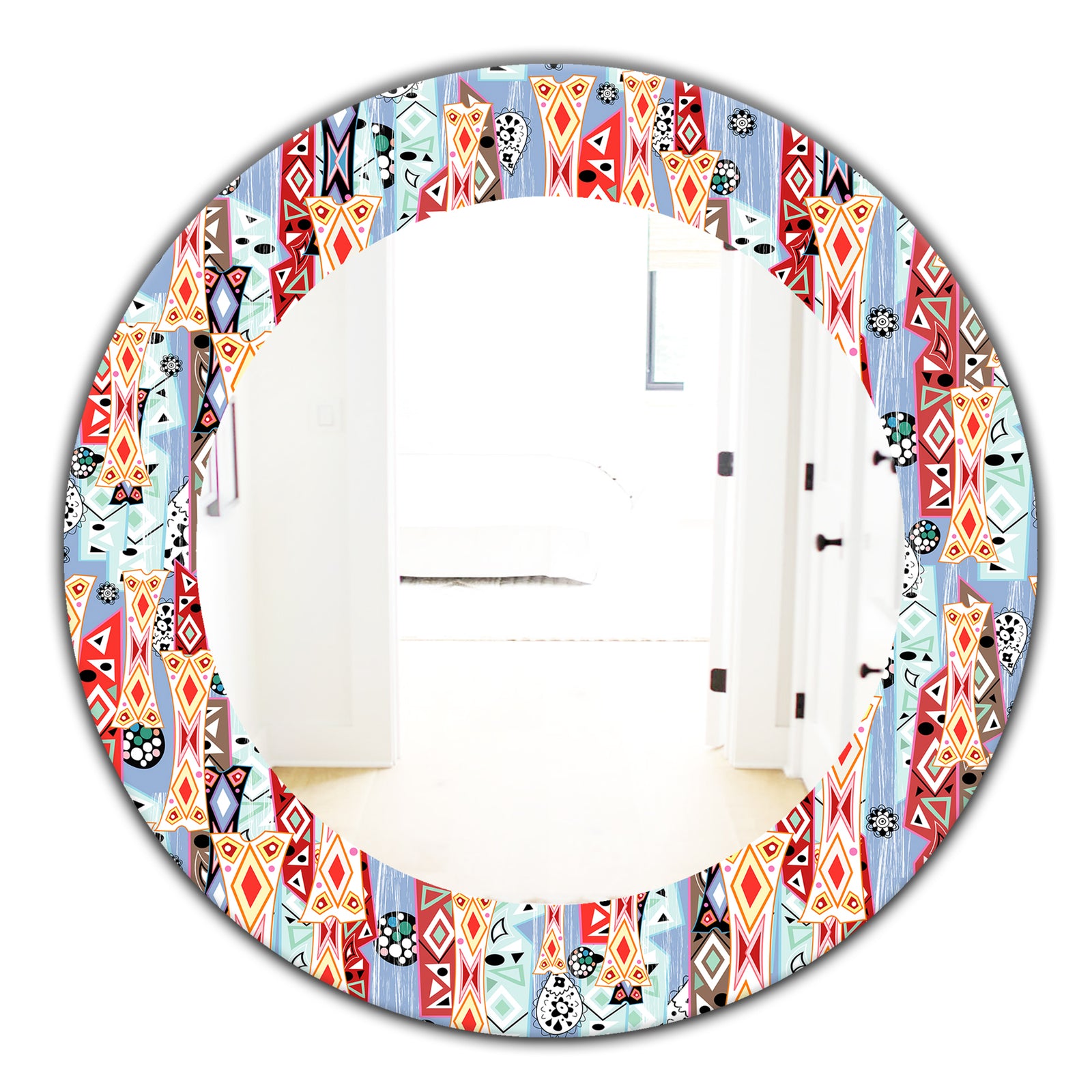 Abstract Pattern - Modern Mirror - Oval or Round Wall Mirror