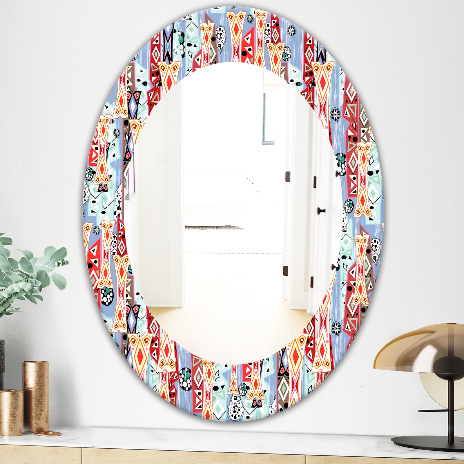 Abstract Pattern - Modern Mirror - Oval or Round Wall Mirror
