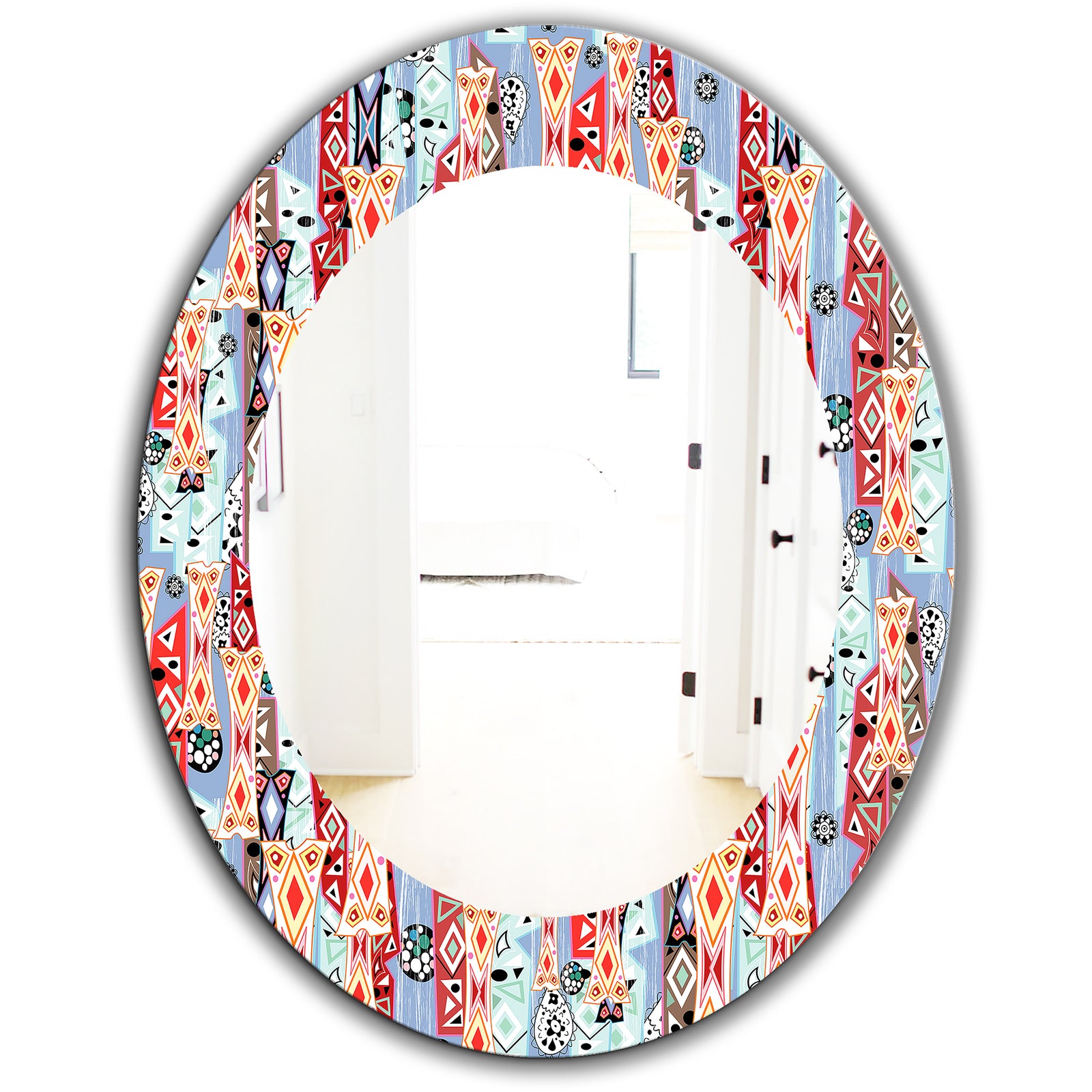 Abstract Pattern - Modern Mirror - Oval or Round Wall Mirror