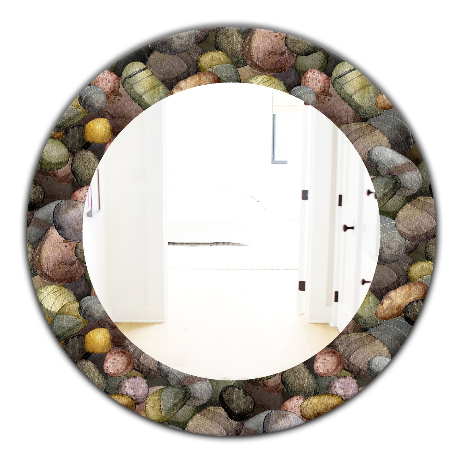Sea and Shore Stones - Traditional Mirror - Oval or Round Wall Mirror