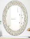 I Feel Love Text Pattern - Bohemian and Eclectic Mirror - Oval or Round Wall Mirror