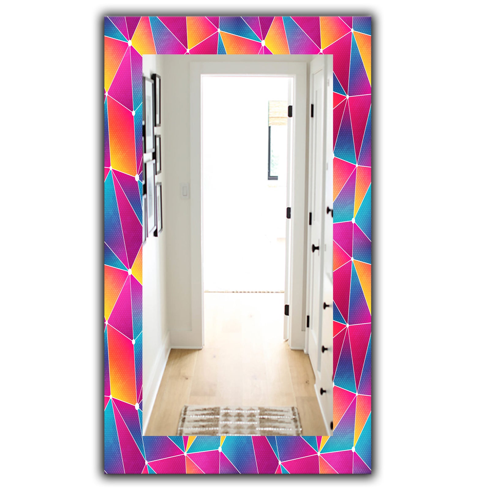 Bright Triangle With Grunge Effect - Modern Mirror - Frameless Vanity Mirror