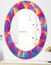 Bright Triangle With Grunge Effect - Modern Mirror - Oval or Round Wall Mirror