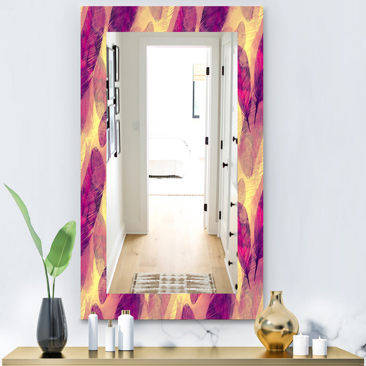 Feathers 3 - Modern Mirror - Frameless Vanity Mirror