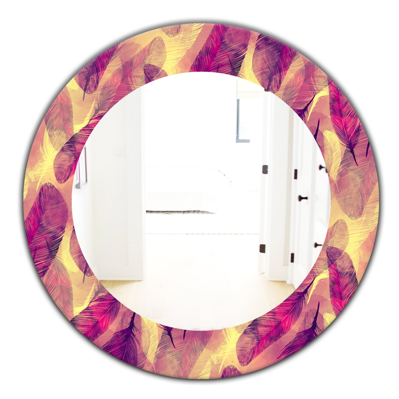 Feathers 3 - Modern Mirror - Oval or Round Wall Mirror