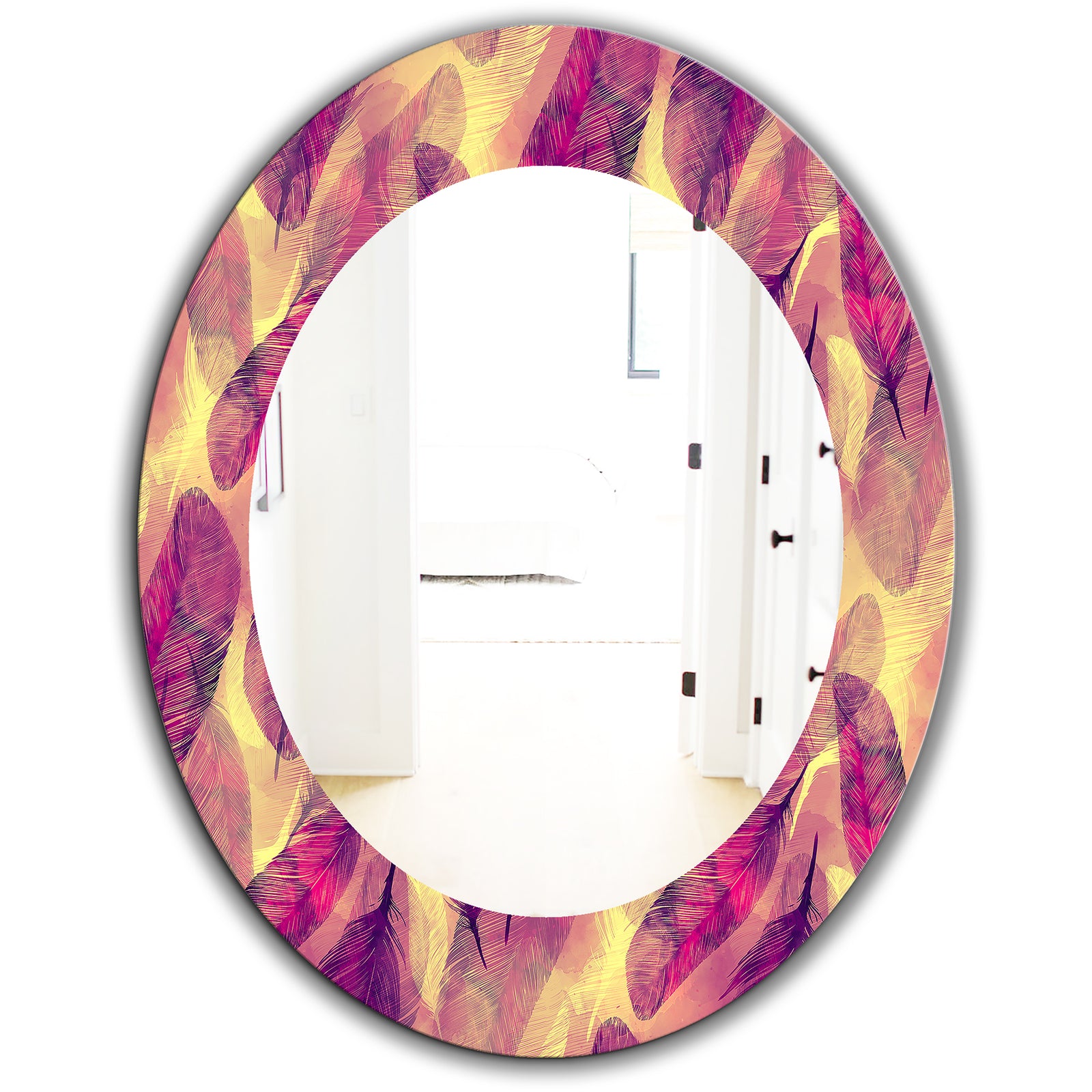 Feathers 3 - Modern Mirror - Oval or Round Wall Mirror