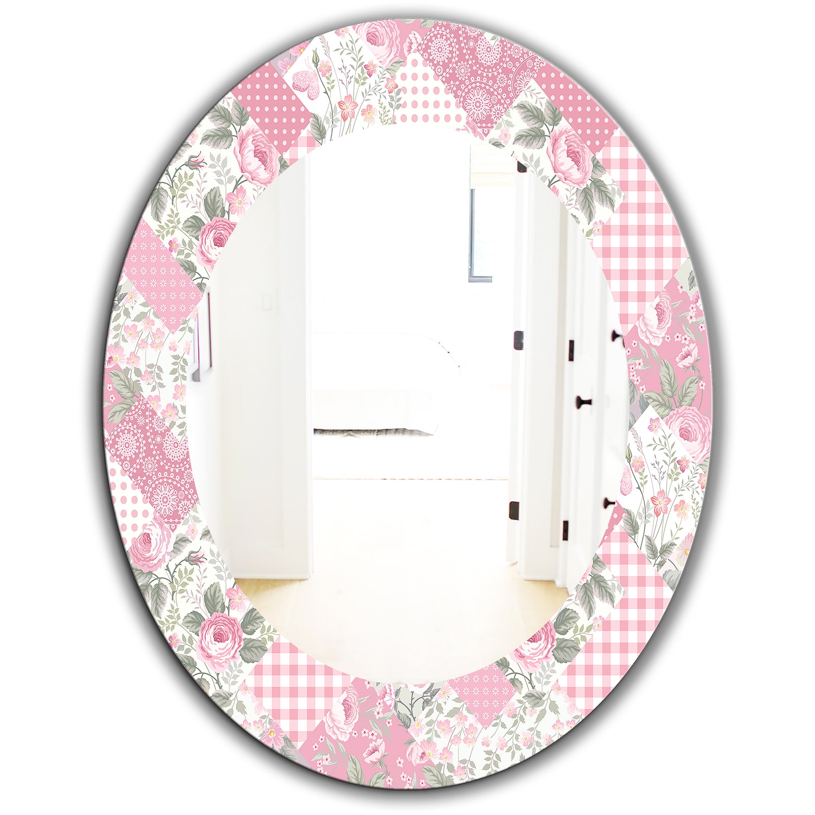 Floral Dew 6 - Traditional Mirror - Oval or Round Wall Mirror