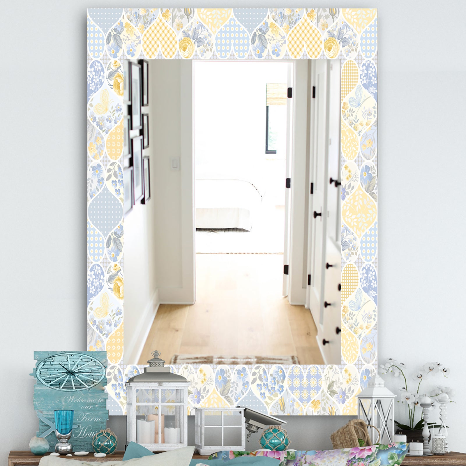 Floral Dew 7 - Farmhouse Mirror - Wall Mirror