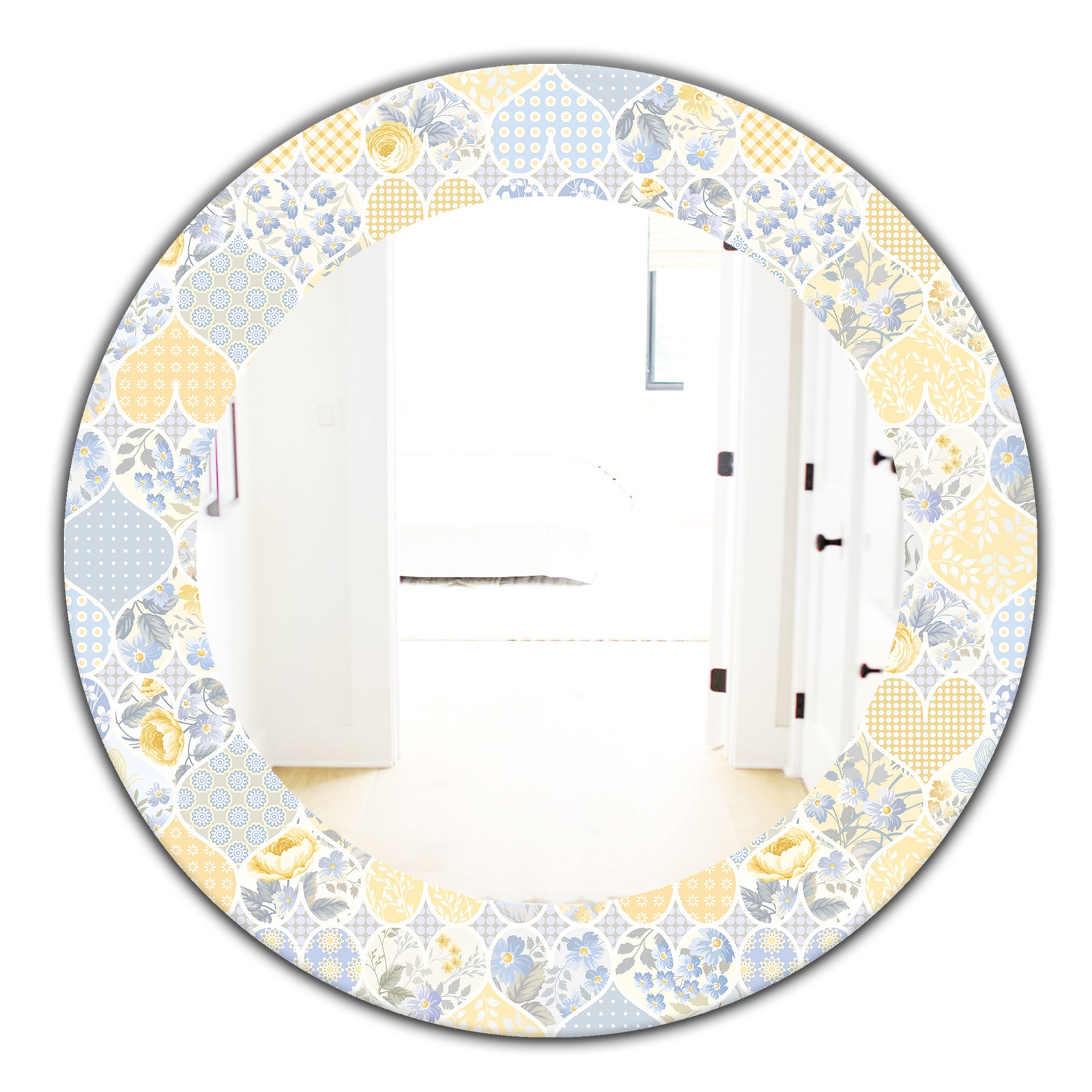 Floral Dew 7 - Farmhouse Mirror - Oval or Round Wall Mirror