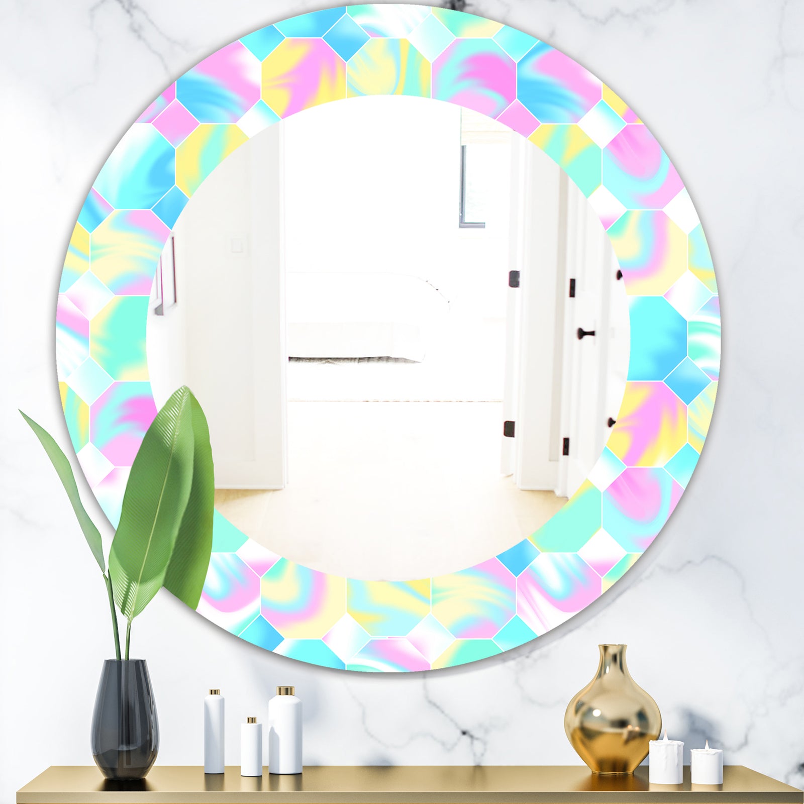 Pastel Dreams 1 - Modern Mirror - Oval or Round Wall Mirror