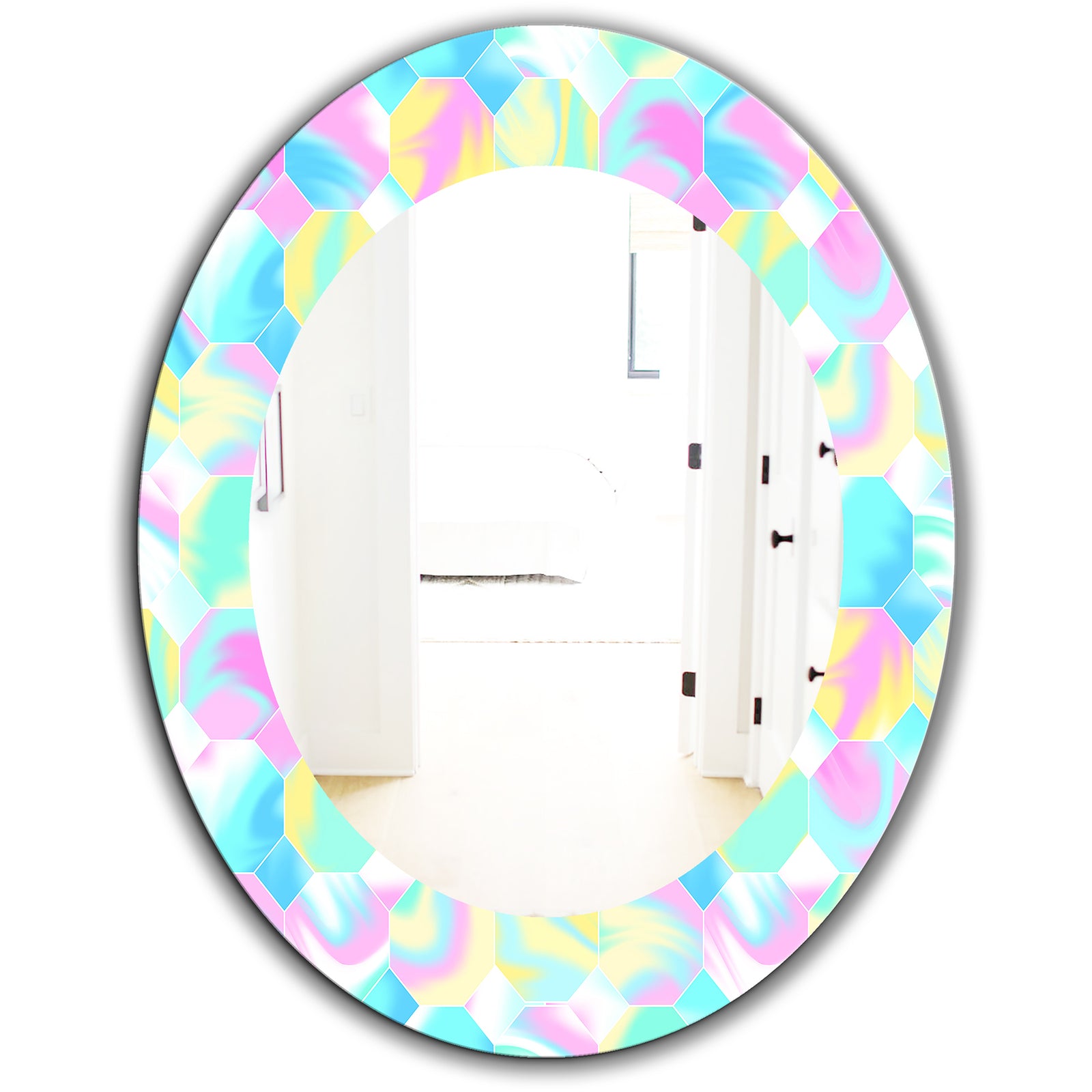 Pastel Dreams 1 - Modern Mirror - Oval or Round Wall Mirror